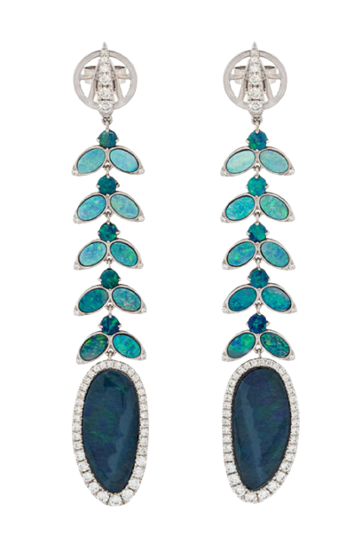 Annoushka One of a Kind Aurora 18ct White Gold Opal Doublet Drop Earrings