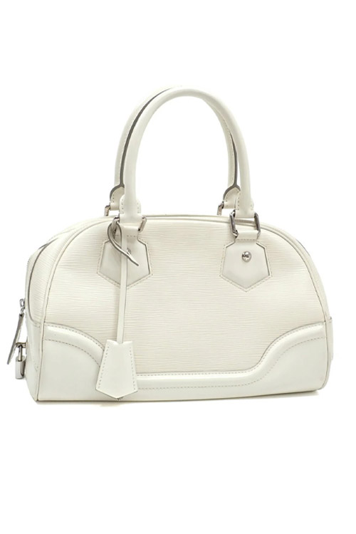 Louis Vuitton Preowned Bowling Bag in White Leather