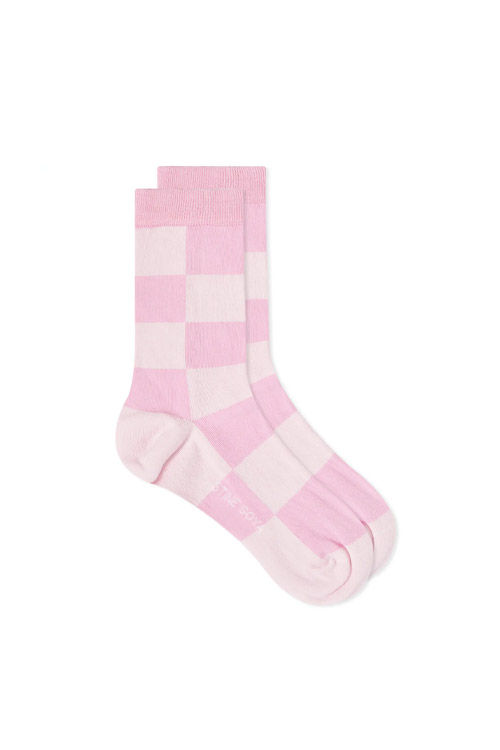 Stine Goya Iggy Checkerboard Socks in Rose