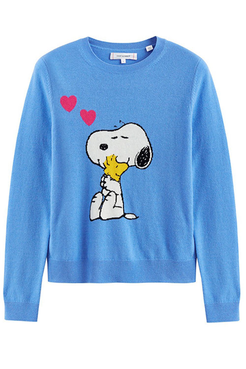 Chinti & Parker Blue Snoopy Love Wool-Cashmere Sweater