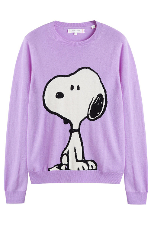 Chinti & Parker Purple Snoopy Wool-Cashmere Sweater