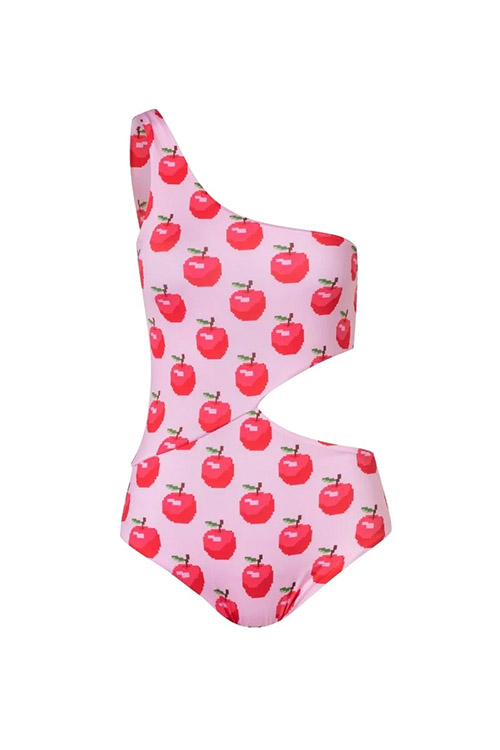 Verdelimon Tamara Pixel Apples One Piece Swimsuit