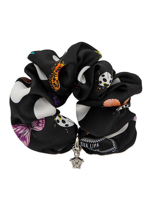 Versace Polka Dot and Butterfly Printed Hair Scrunchie