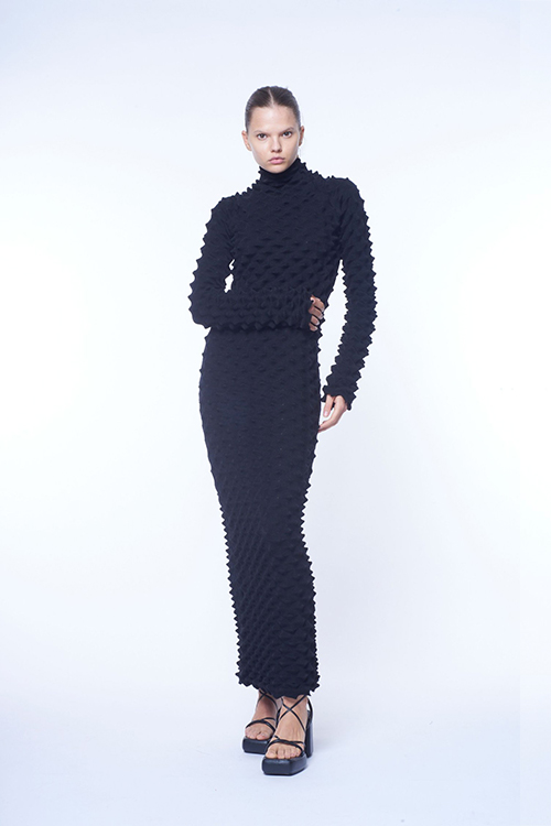 Chet Lo Spiky Wool Gown