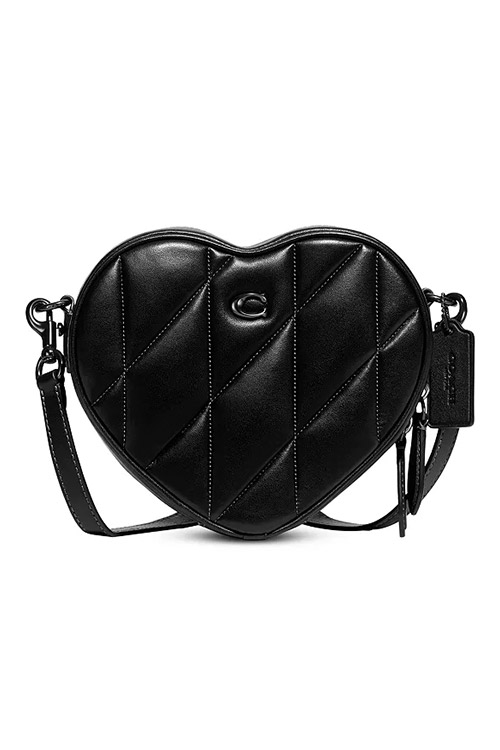 Coach Heart Quilted Small Leather Bag in Black