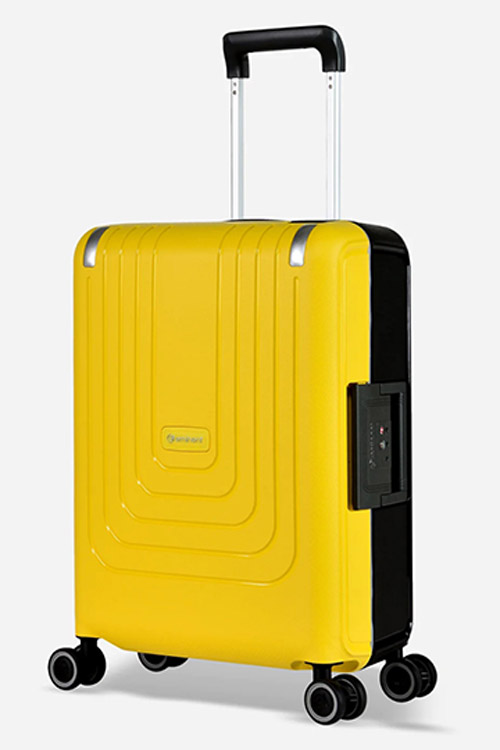 Eminent Luggage Vertica Small Suitcase in Black and Yellow