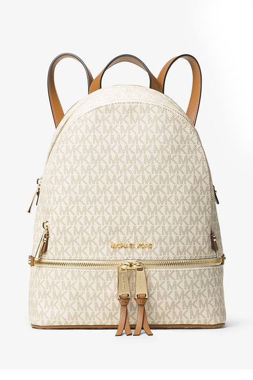 Michael Michael Kors Rhea Medium Logo Backpack in Vanilla