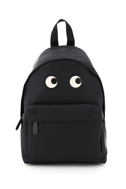 Anya Hindmarch Eyes Backpack in Black Recycled Nylon