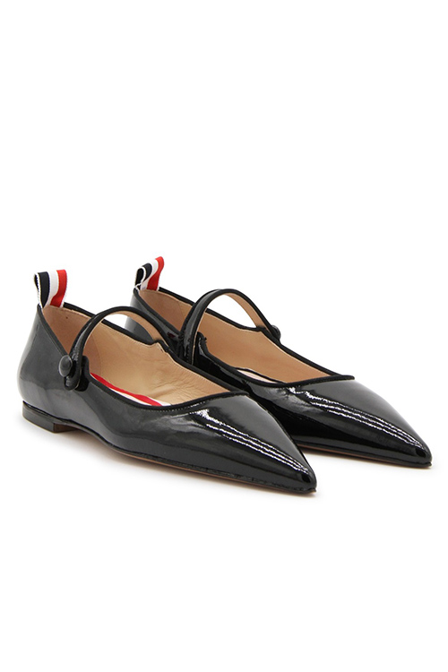 Thom Browne Ballet Flats in Black Leather