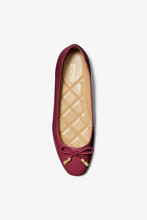 Michael Michael Kors Nori Leather Ballet Flats in Mulberry