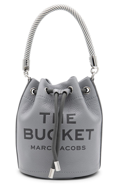 Marc Jacobs Wolf Grey Leather The Bucket Tote Bag