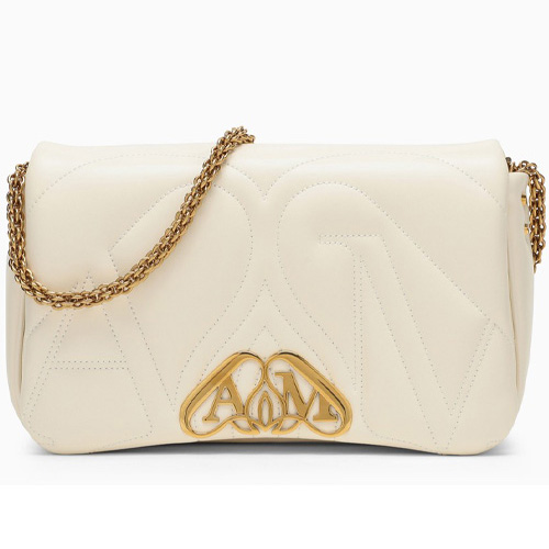 Alexander McQueen Seal Small Ivory Leather Bag