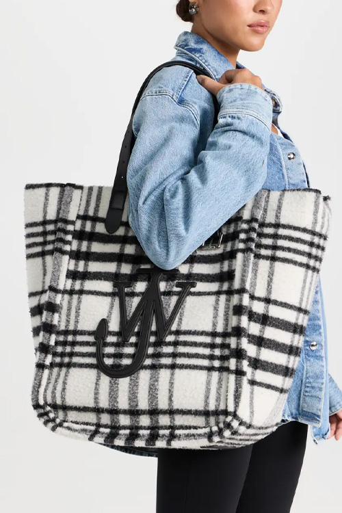 JW Anderson Black and White Oversized Belt Tote