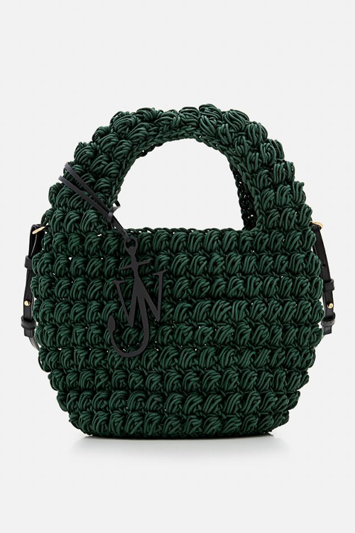 JW Anderson Green Popcorn Woven Basket Bag