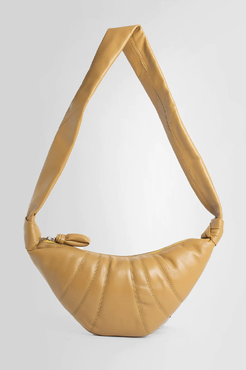 Lemaire Ochre Khaki Small Croissant Bag in Soft Nappa Leather