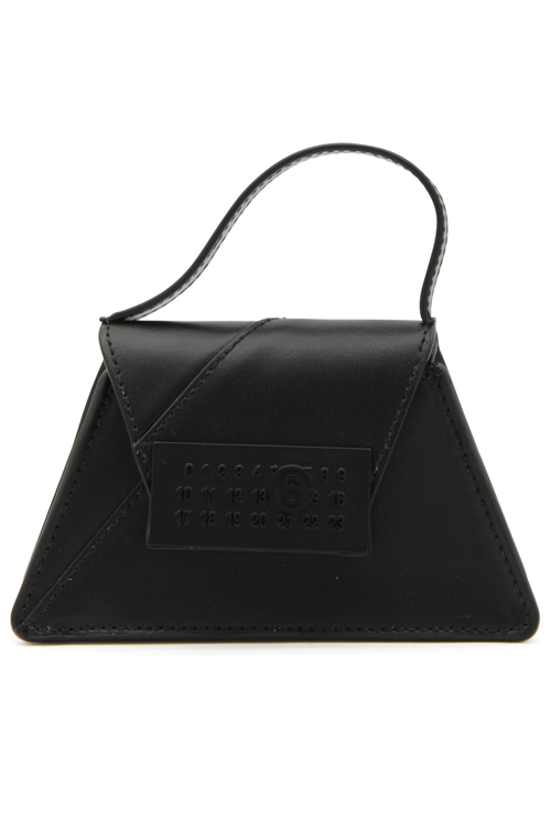 MM6 Maison Margiela Black Leather Numeric Mini Tote Bag