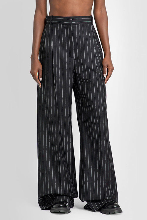 Alexander McQueen Black Striped Trousers