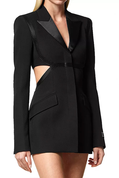 Versace Black Cutout Blazer Dress