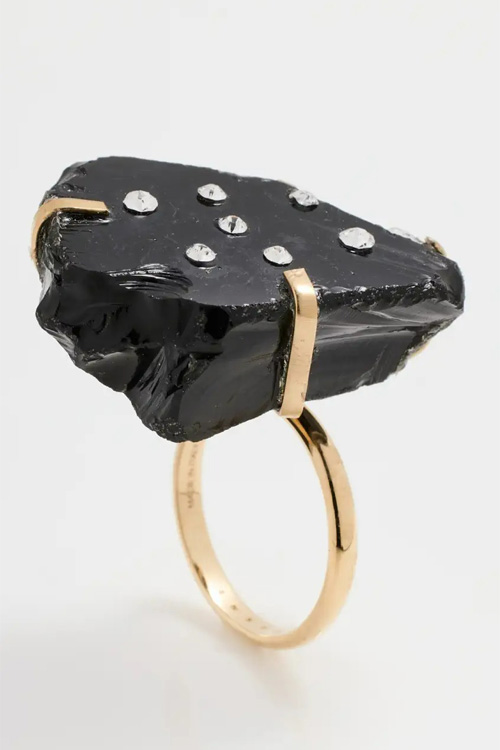 Marni Black Obsidian Stone Ring
