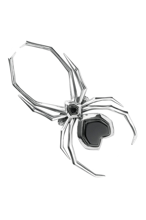 Robert & Victoria Jewellers Sterling Silver Whitby Jet Gothic Large Spider Ring