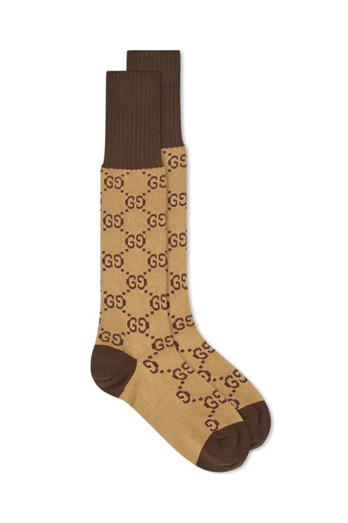 Gucci Brown GG Socks
