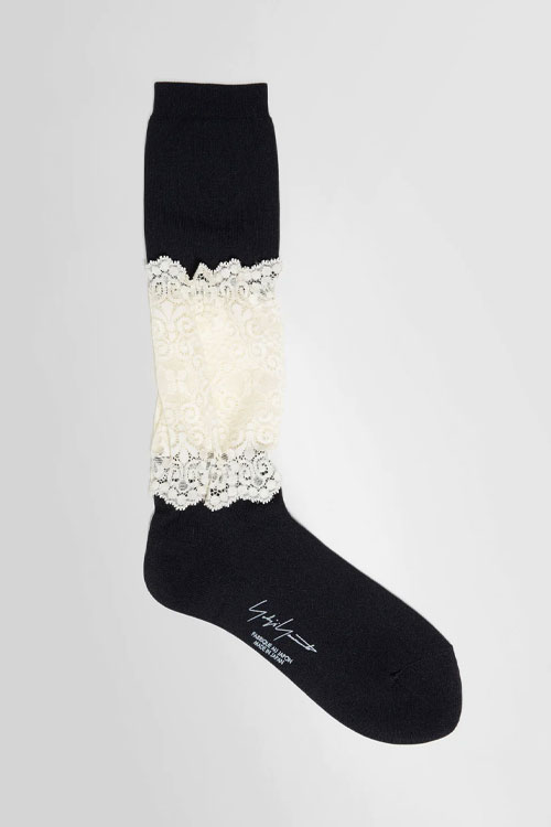 Yohji Yamamoto Black and White Lace High Socks