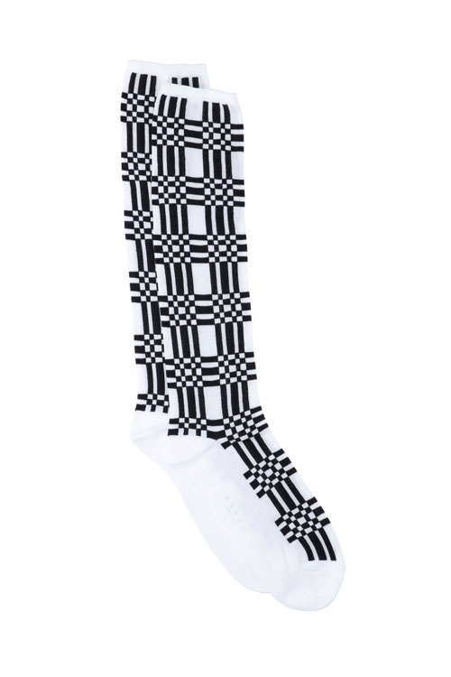 Marni Black and White Check Detail Socks