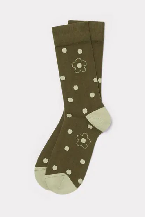Kenzo Khaki Flower Spot Socks