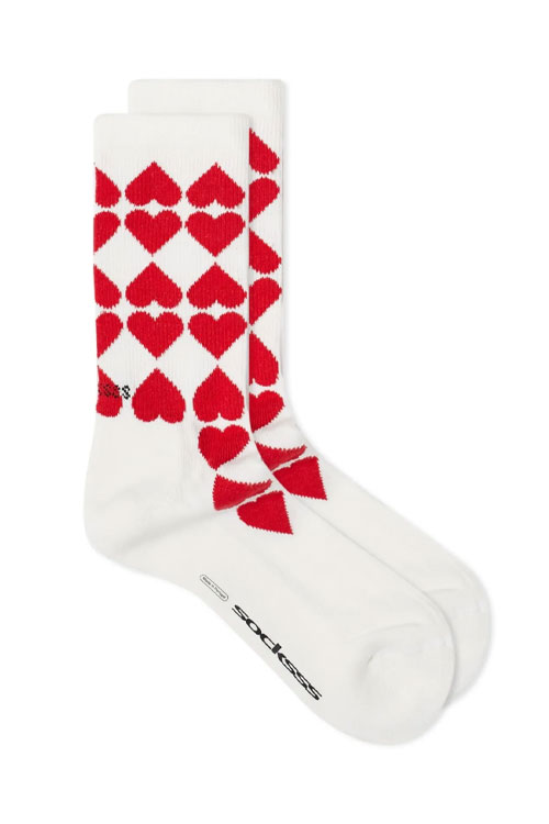 Socksss White and Red Hearts Socks
