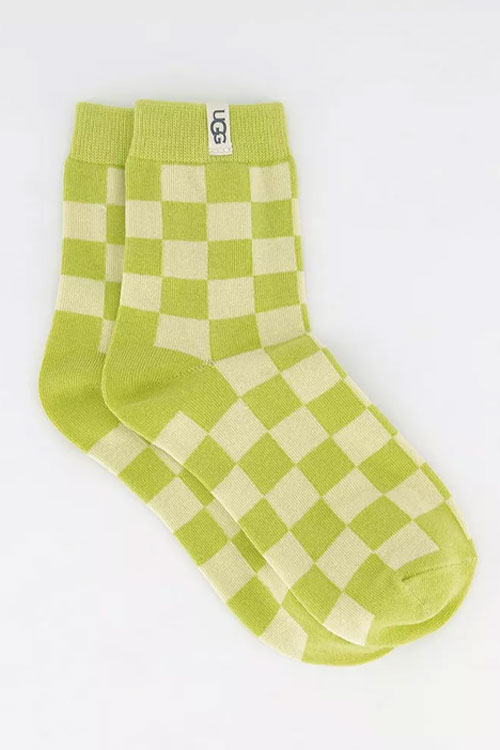 UGG Honeycomb Vibrant Green Quarter Socks