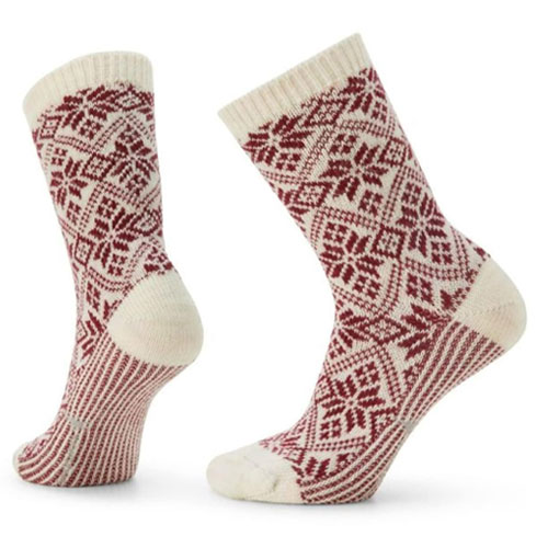 Smartwool Everyday Traditional Red and White Snowflake Crew Socks