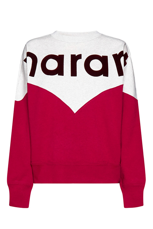 Isabel Marant Étoile Red and White Logo Sweatshirt