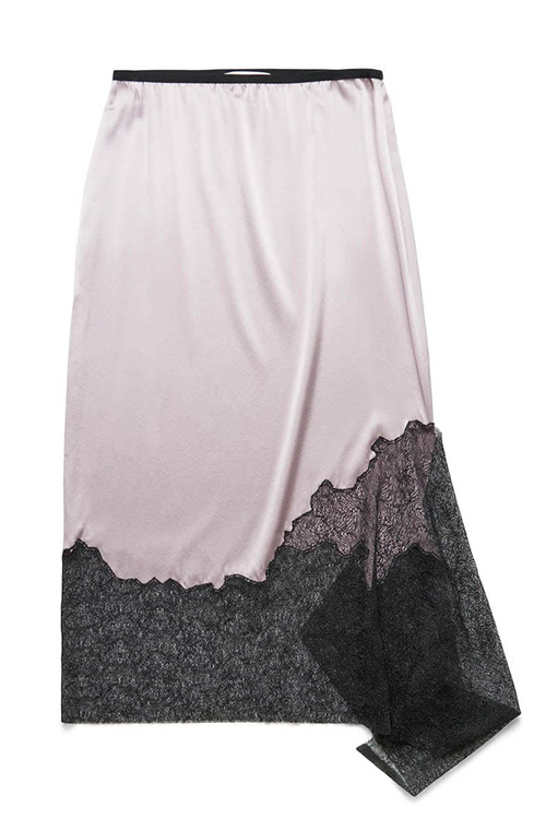 Helmut Lang Pink and Black Lace Skirt
