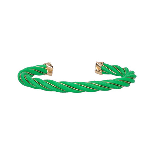 Bottega Veneta Green Twist Rigid Bracelet