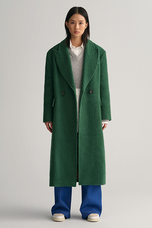 Gant Green Wool Blend Overcoat