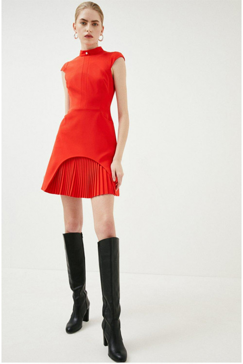 Karen Millen Red Tailored Mini Dress