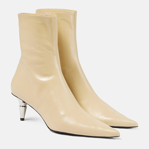 Proenza Schouler Spike Cream Leather Ankle Boots