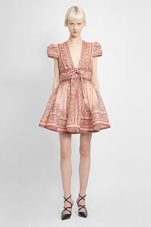 Zimmermann Structured Printed Mini Dress