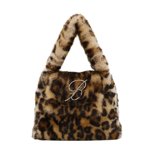 Blumarine Leopard Faux Fur Monogram B Bag