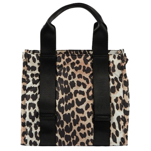Ganni Small Leopard-Print Tote Bag