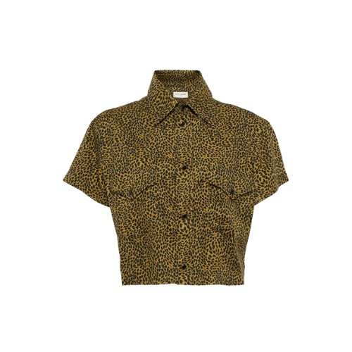 Saint Laurent Leopard-Print Cotton-Blend Shirt