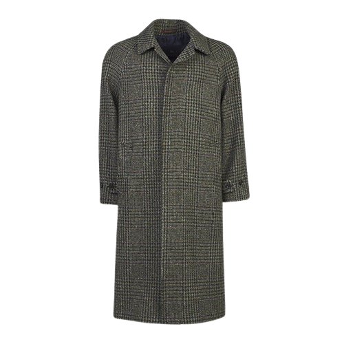 Magee 1866 Corrib Donegal Green Glen Check Tweed Overcoat