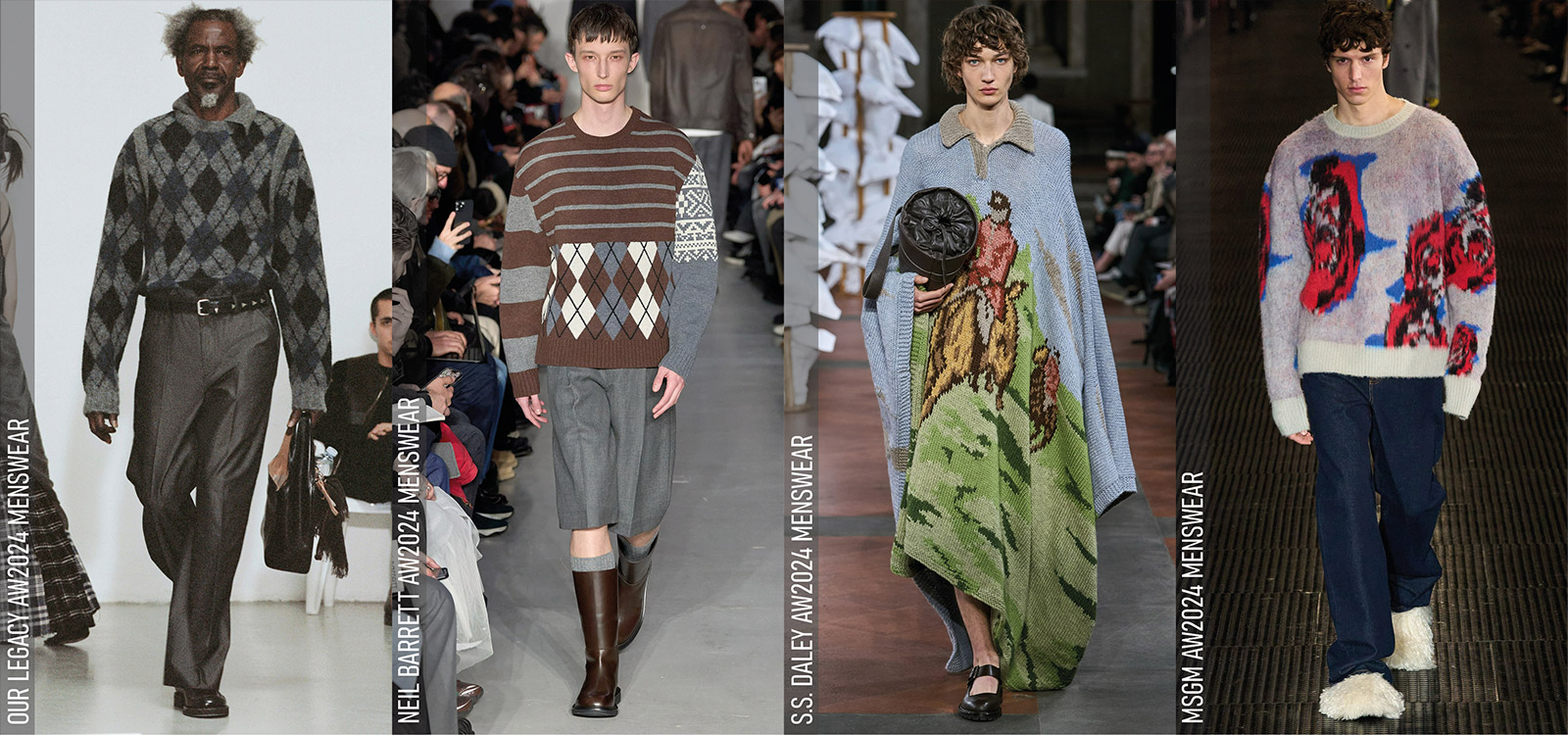 Grandpacore Argyle and Intarsia at Our Legacy, Neil Barrett, S.S. Daley, MSGM