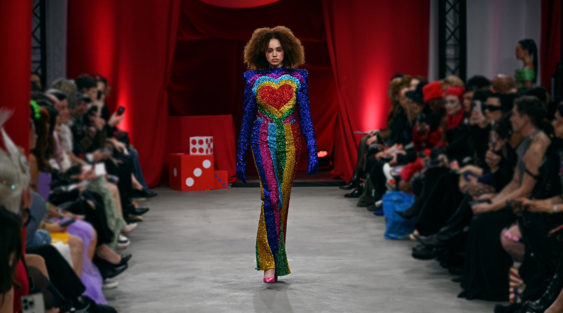 Trousers with Sequinned Wide Stripes at Marina Hoermanseder AW2024 at Berlin Fashion Week; Photography: The Fashion Fold