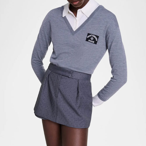 Maje Ipernon Striped Rhinestone Skort