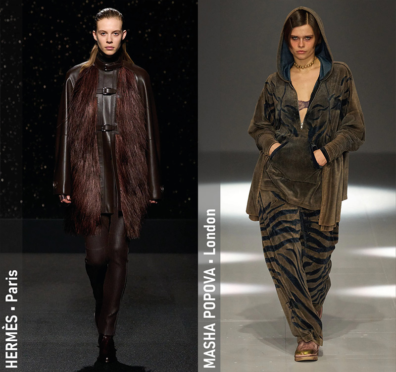 Fall 2024 Trends - 1970s Colour Palette - Hèrmes Fall 2024 (Paris), Masha Popova Fall 2024 (London)