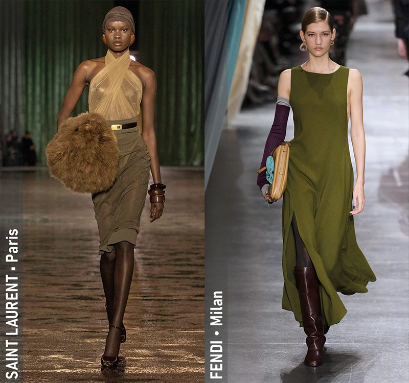 Fall 2024 Trends - 1970s Colour Palette - Saint Laurent Fall 2024 (Paris), Fendi Fall 2024 (Milan)