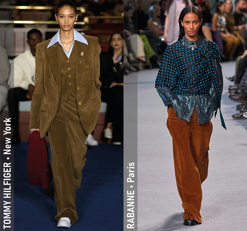 Fall 2024 Trends - Corduroy - Tommy Hilfiger Fall 2024 (New York), Rabanne Fall 2024 (Paris)