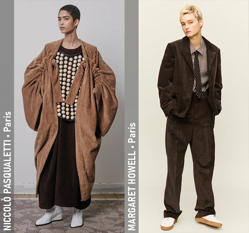 Fall 2024 Trends - Corduroy - Niccolò Pasqualetti Fall 2024 (Paris), Margaret Howell Fall 2024 (Paris)