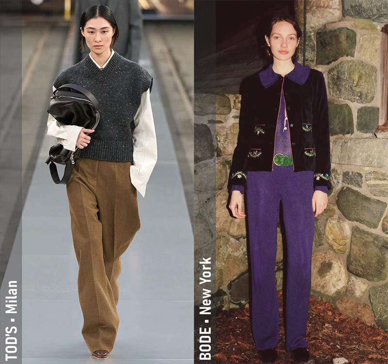 Fall 2024 Trends - Tailored Trousers - Tod's Fall 2024 (Milan), Bode Fall 2024 (New York)